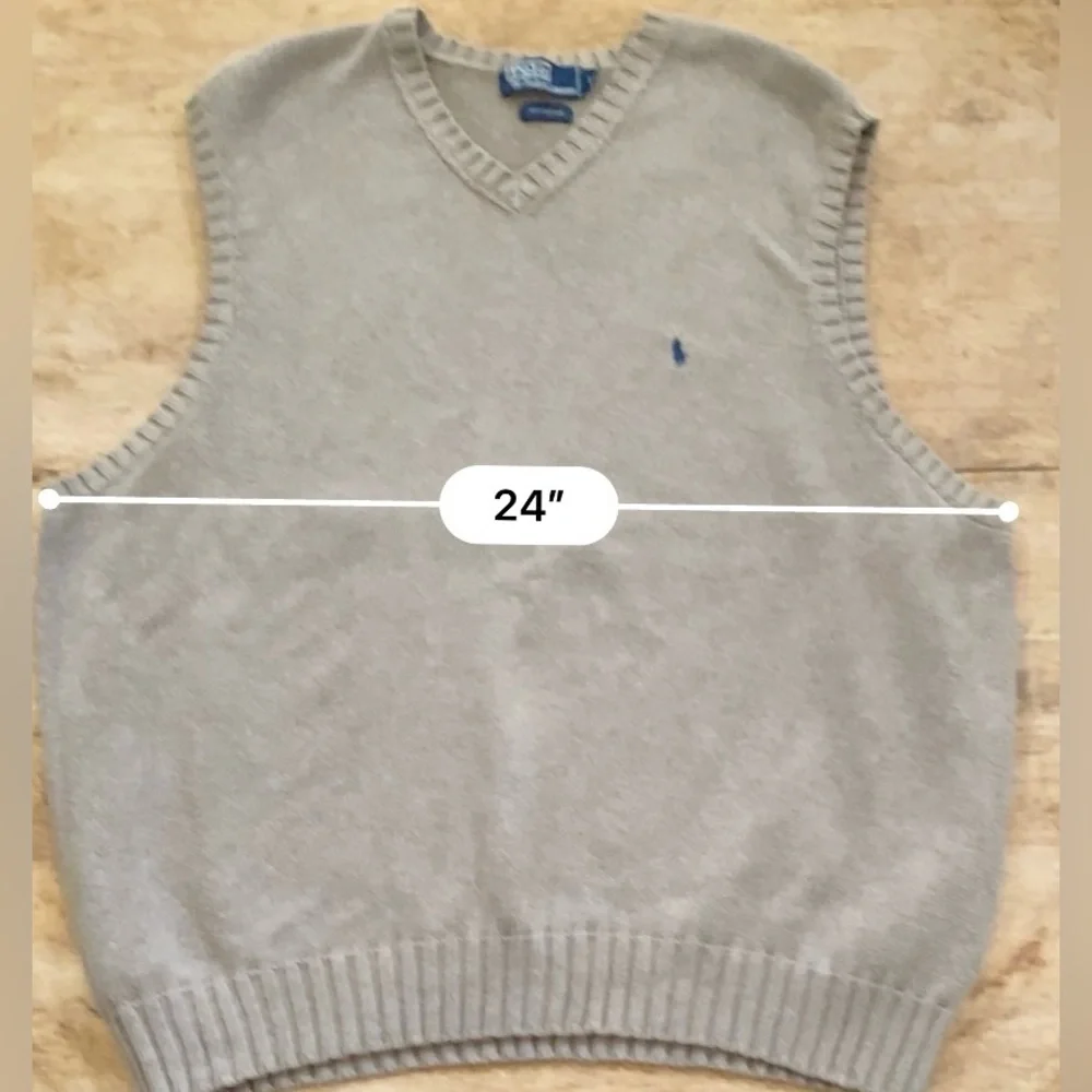 Polo‎ by Ralph Lauren Men’s XXL Tan Cotton Knit Sweater Vest